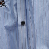 Louis Vuitton Unisex Fashion Embroidered Logo Striped Casual Versatile Short Sleeve Shirt