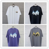 Amiri 26SS Fashion 3D Stereoscopic Logo Printed T-shirt Unisex Versatile Loose Short Sleeve