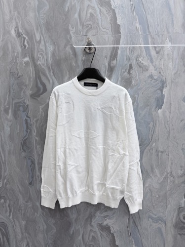 Louis Vuitton Unisex Fashion Logo Jacquard Casual Versatile Long Sleeve Knitted Shirt