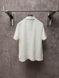 Louis Vuitton 26SS Fashion Embroidered Logo Checkerboard Knitted Polo Shirt