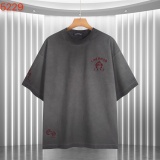 Chrome Hearts 26SS High Street Patchwork Embroidered T-shirt Unisex Versatile Washed Short Sleeve