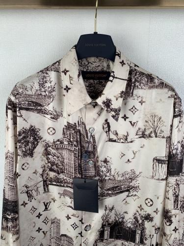 Louis Vuitton 26SS Fashion Full Print Casual Mulberry Silk Long Sleeve Shirt
