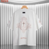 Chrome Hearts 26SS High Street Patchwork Embroidered T-shirt Unisex Versatile Washed Short Sleeve