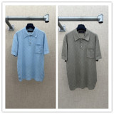 Louis Vuitton Fashion Mesh Hollow Logo Knitted Short Sleeve