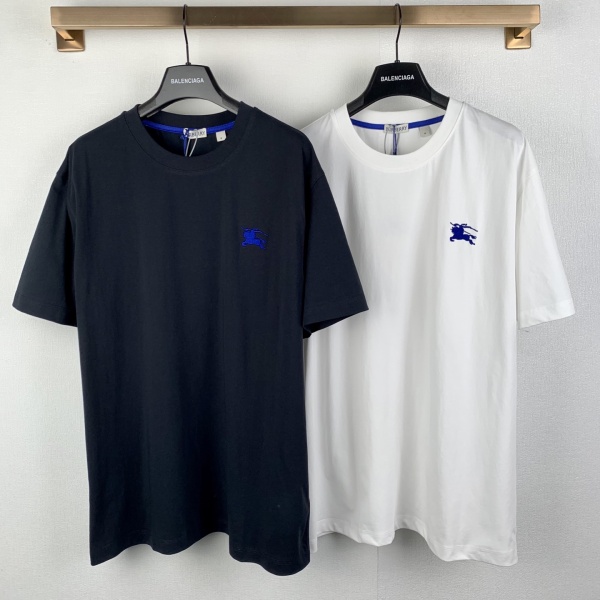 Burberry Classic Embroidered War Horse Short Sleeve Couple Casual Round Neck T-shirt