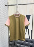 Loewe New Women's Fashion Embroidered Logo Casual Splicing Short Sleeve T-shirt