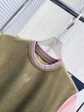 Loewe New Women's Fashion Embroidered Logo Casual Splicing Short Sleeve T-shirt