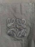 Loewe Classic Logo Embroidered Linen Loose Short Sleeve Shirt