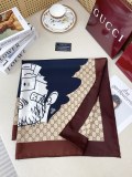 Gucci Fashion Versatile Double Sided Same Color Silk Square Towel 90 x 90 CM
