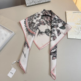 Dior Butterfly Around The World Fashion Versatile Silk Square Towel 90 x 90 CM