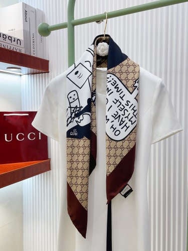 Gucci Fashion Versatile Double Sided Same Color Silk Square Towel 90 x 90 CM