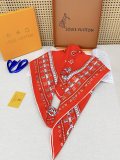 Louis Vuitton Fashion Versatile Logo Printed Double Sided Same Color Silk Square Towel 90 x 90 CM