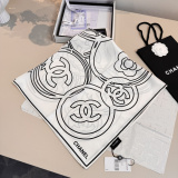 Chanel Fashion Versatile Logo Printed Silk Square Towel 90 x 90 CM