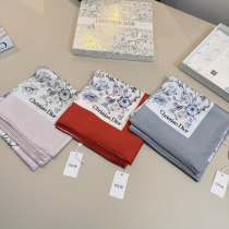 Dior Fashion Versatile Floral Logo Printed Silk Square Towel 90 x 90 CM Dior Fashion Versatile Floral Logo Printed Silk Square Towel 90 x 90 CM