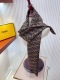 Fendi Fashion Versatile FF Jacquard Double sided Silk Square Towel 90 x 90 CM