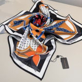 Louis Vuitton Classic Fashion Versatile Logo Printed Silk Square Towel 90 x 90 CM