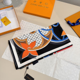 Louis Vuitton Classic Fashion Versatile Logo Printed Silk Square Towel 90 x 90 CM