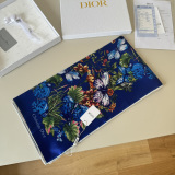 Dior Fashion Versatile Floral Printed Silk Square Towel 90 x 90 CM