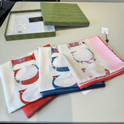 Gucci Fashion Versatile Floral Logo Printed Silk Square Towel 90 x 90 CM