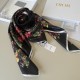 Dior Fashion Versatile Floral Printed Silk Square Towel 90 x 90 CM