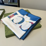 Gucci Fashion Versatile Floral Logo Printed Silk Square Towel 90 x 90 CM