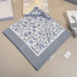 Dior Fashion Versatile Floral Logo Printed Silk Square Towel 90 x 90 CM