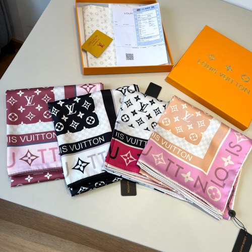 Louis Vuitton Fashion Versatile Logo Printed Silk Square Towel 90 x 90 CM
