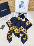 Chanel Fashion Versatile Double Sided Same Color Silk Square Towel 90 x 90 CM