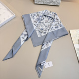 Dior Fashion Versatile Floral Logo Printed Silk Square Towel 90 x 90 CM