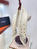 Chanel Fashion Versatile Double Sided Same Color Silk Square Towel 90 x 90 CM