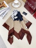 Gucci Fashion Versatile Double Sided Same Color Silk Square Towel 90 x 90 CM