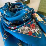 Gucci Fashion Versatile Floral Printed Silk Square Towel 90 x 90 CM