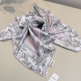 Dior Fashion Versatile Floral Printed Silk Square Towel 90 x 90 CM