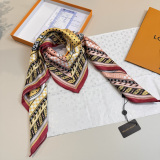 Louis Vuitton Fashion Versatile Color Blocked Logo Printed Silk Square Towel 90 x 90 CM