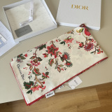 Dior Fashion Versatile Floral Printed Silk Square Towel 90 x 90 CM