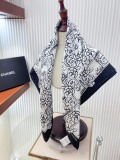Chanel Fashion Versatile Camellia Jacquard Double Sided Silk Square Towel 90 x 90 CM