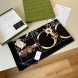 Gucci Fashion Versatile Floral Printed Silk Square Towel 90 x 90 CM