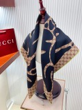 Gucci Fashion Versatile Double Sided Same Color Silk Square Towel 90 x 90 CM
