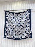 Chanel Fashion Versatile Camellia Jacquard Double Sided Silk Square Towel 90 x 90 CM