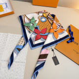 Louis Vuitton Classic Fashion Versatile Logo Printed Silk Square Towel 90 x 90 CM