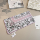 Dior Fashion Versatile Floral Printed Silk Square Towel 90 x 90 CM