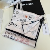 Chanel Fashion Versatile Logo Silk Square Towel 90 x 90 CM