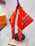 Louis Vuitton Fashion Versatile Logo Printed Double Sided Same Color Silk Square Towel 90 x 90 CM