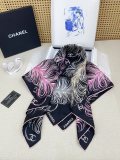 Chanel Fashion Versatile Double Sided Same Color Silk Square Towel 90 x 90 CM