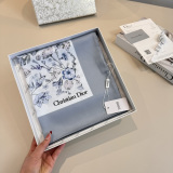 Dior Fashion Versatile Floral Logo Printed Silk Square Towel 90 x 90 CM