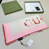Gucci Fashion Versatile Floral Logo Printed Silk Square Towel 90 x 90 CM