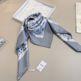 Dior Fashion Versatile Floral Logo Printed Silk Square Towel 90 x 90 CM