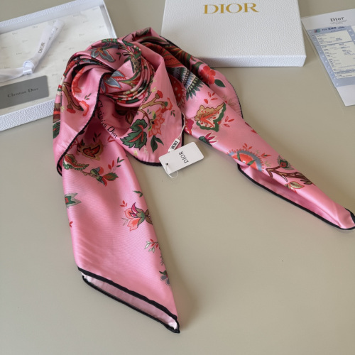Dior Fashion Versatile Floral Printed Silk Square Towel 90 x 90 CM