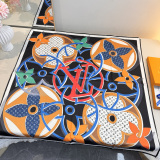 Louis Vuitton Classic Fashion Versatile Logo Printed Silk Square Towel 90 x 90 CM