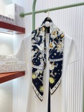 Dior Fashion Versatile Starry Constellation Printed Double Sided Same Color Silk Square Towel 90 x 90 CM